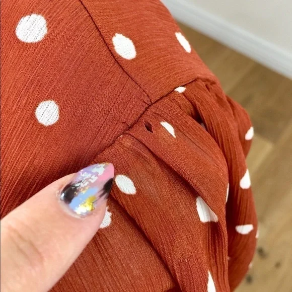 Madewell Smocked-Waist Mini Dress in Inkspot Polka Dots Size XS - Picture 12 of 12